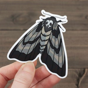 Deaths Head Moth Vinyl Die Cut Sticker | Memento Mori Art