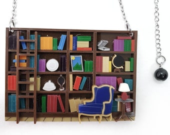 Librería escote NECKLACE en acrílico cortado con láser y plexiglás