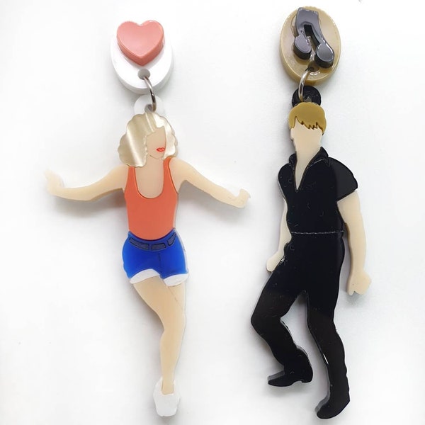 Dancing Baby acrylic plexiglass laser cut earrings