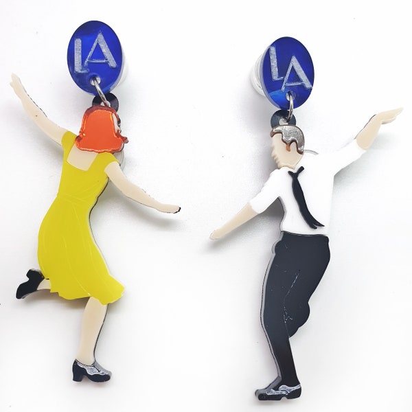 La La La acrylic plexiglass maxi pendant décolleté earrings and necklace, laser cut