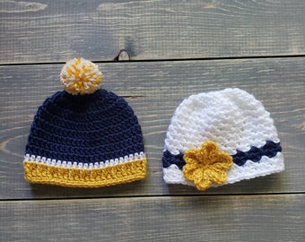 Marquette University Baby Hat, size 0-3 months (two styles available)