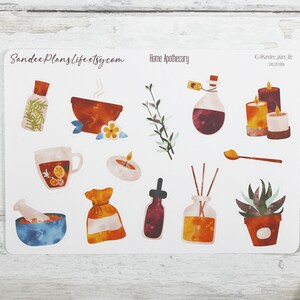 Adesivos de Boticário Home | frascos de óleos essenciais | velas | difusor | ervas | chá de ervas | autocuidado | plantas | destilar | remédio caseiro