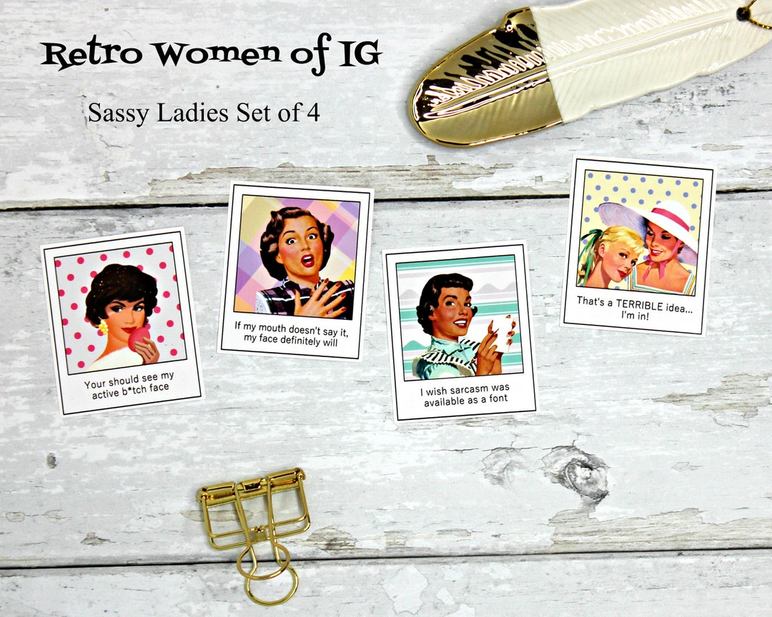 Retro Women Instagram Sticker Sets 3 & 4 / Fun / 50's Stickers ...