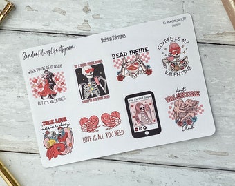 Skelett Valentinstage | Skurrile Pop Skeleton Gefühle | Anti Valentine, Innen Dead, Wahre Liebe Dies ist nie, Still Single, Hearts and Bones
