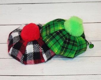 Scottish Hat with pompom for small pet Hedgehog Vogue Guinea Pig Mini pig Ferret small animals Cat Dog Puppy Pinkismart