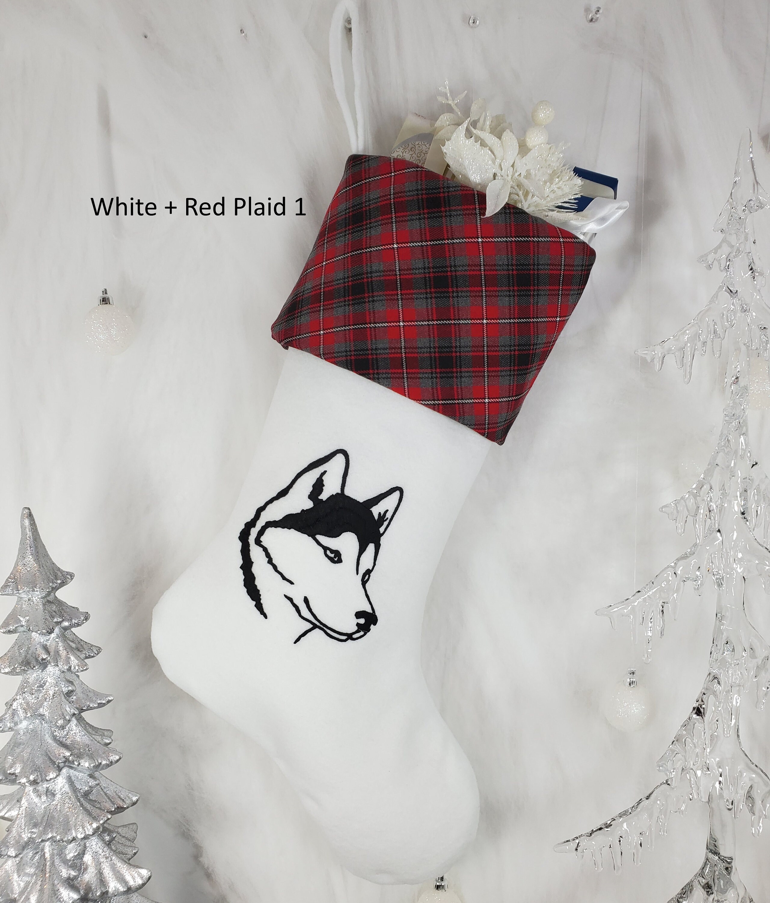 Husky Christmas Stocking With New Larger Embroidered Husky. Etsy