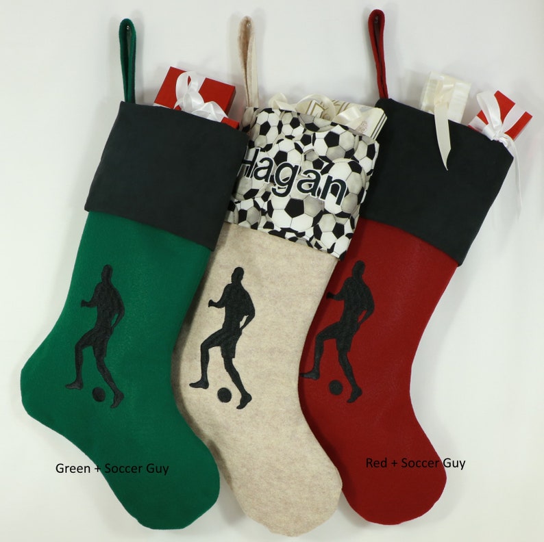 Soccer Christmas Stocking I Love Soccer Sports Christmas Etsy