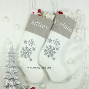 Snowflake Christmas Stocking.  Size: 8.5&quot; Cuff, 12&quot; Foot, 20&#39;&#39; Tall