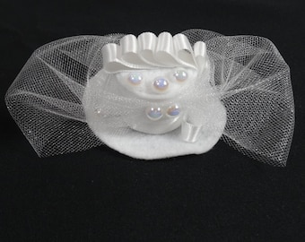 Hedgehog Vogue Wedding White pearls hat for small pet girl Guinea Pig Hampster small animals mini pet fascinator riding top hat