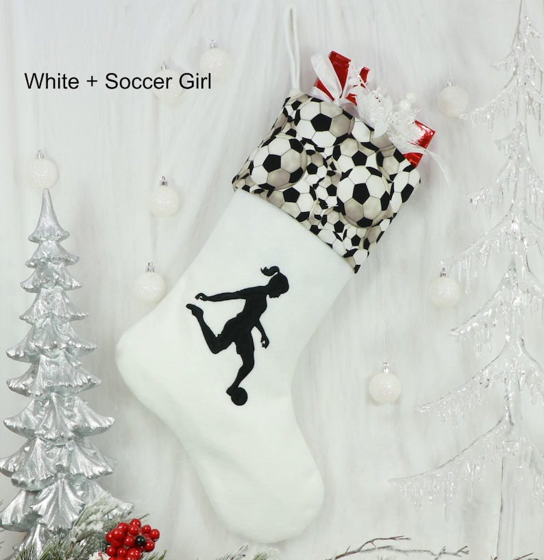 Soccer Christmas Stocking I Love Soccer Sports Christmas Etsy