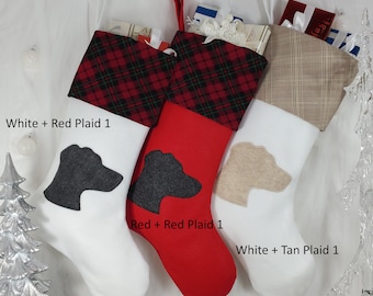 Labrador Christmas Stocking, Lab Christmas Stocking, Dog Christmas Stocking  Size: 8.5" Cuff, 12" Foot, 20'' Tall