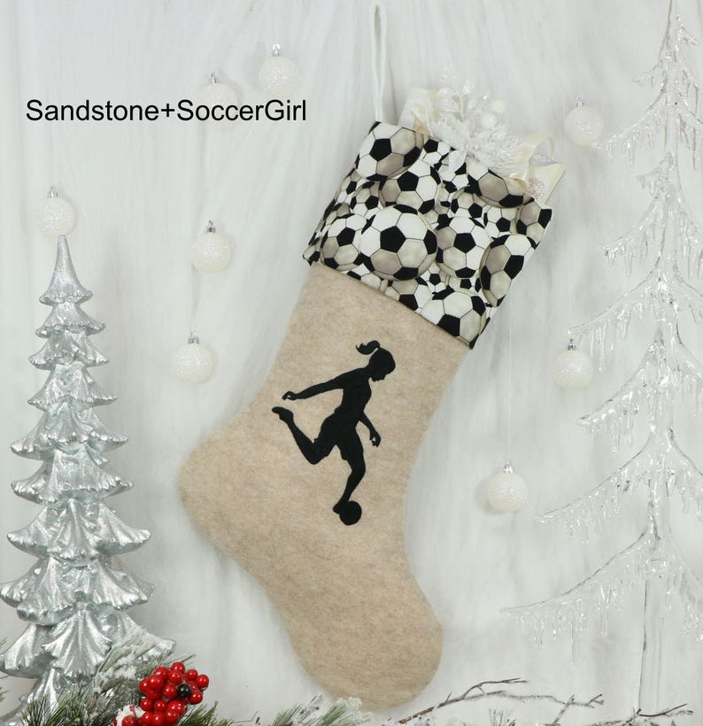Soccer Christmas Stocking I Love Soccer Sports Christmas Etsy