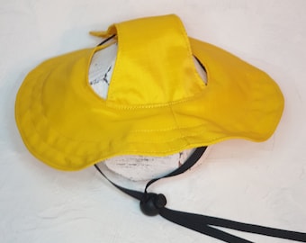 Yellow Rain Hat (Photo prop)  with slots for ears for Chinchilla, Cat, Mini pig made by Pinkismart (Hedgehog Vogue)