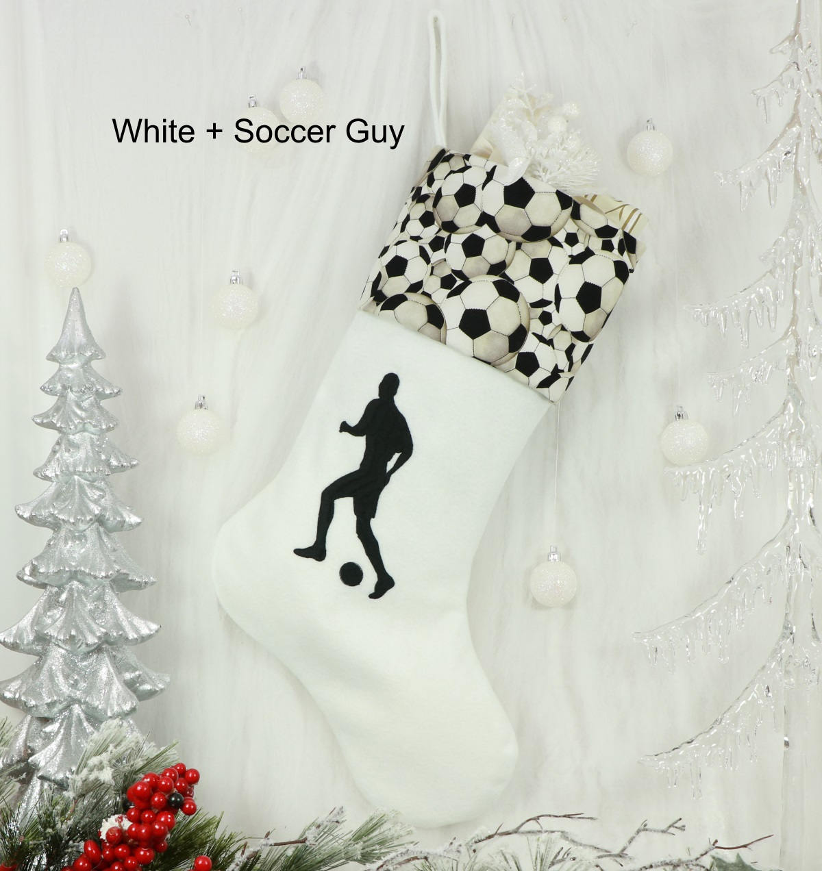 Soccer Christmas Stocking I Love Soccer Sports Christmas Etsy