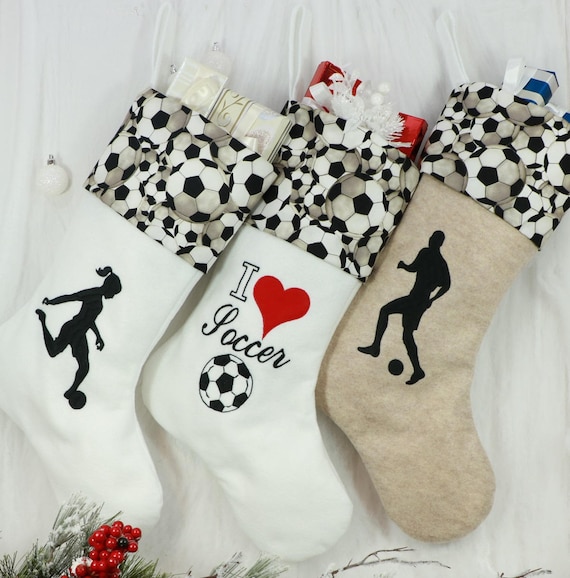 Soccer Christmas Stocking I Love Soccer Sports Christmas Etsy