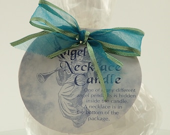 The Angel Necklace Candle - One of many different angel pendants is hidden inside the candle.