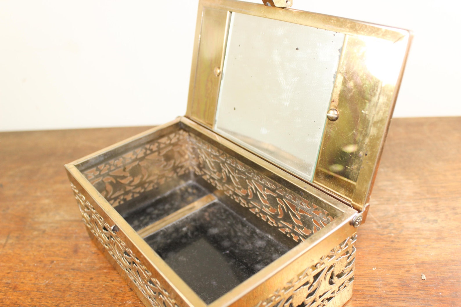 Vintage Lucite Box Purse Cut Metal Box Purse Black Lucite Top and