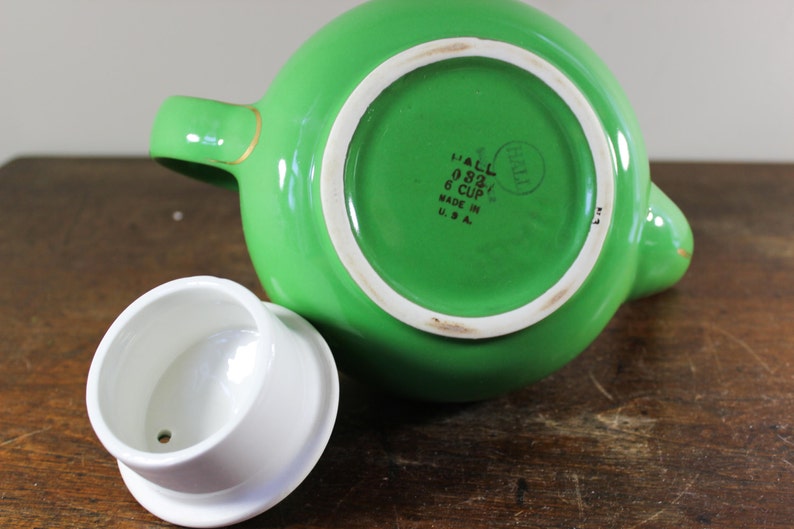 Vintage Hall Teapot Green & Gold Tea Pot Hall Ceramic 032 6 Etsy