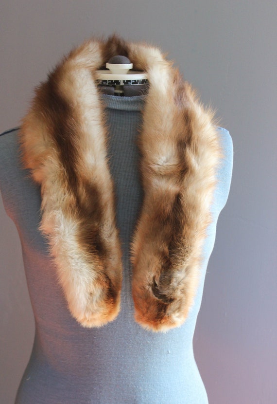 Vintage Large White/blue/arctic Real Fox Fur Boa/scarf/stole,  UK