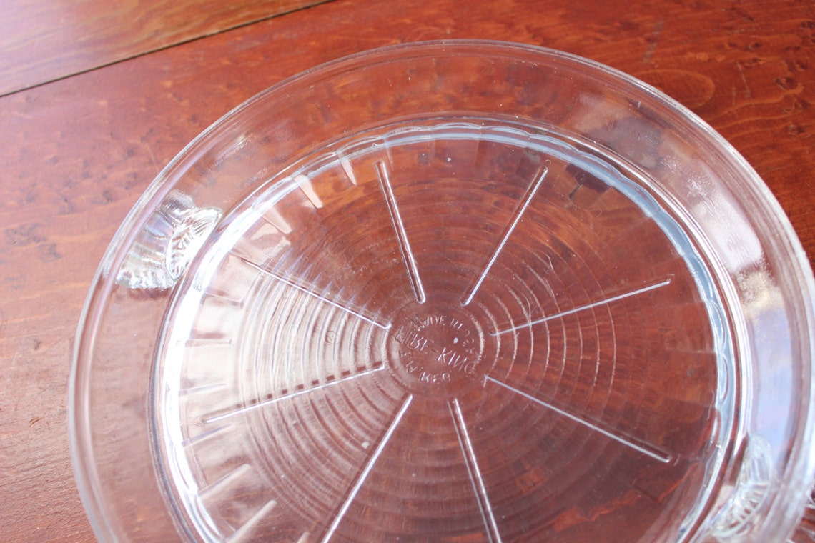 Vintage Fireking Clear Glass Hot Plate Trivet Hotplate With Handles