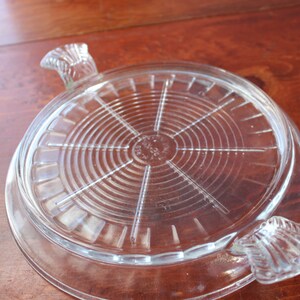 Vintage Fire-King Clear Glass Hot Plate Trivet Hotplate with Handles Fire King Fireking image 2