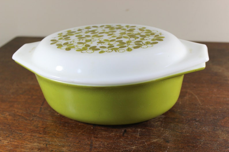 Pyrex Casserole Covered Dish With Glass Lid Verde Olive Etsy