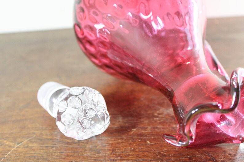 RARE Decanter Pink Fenton Dot With Lid Fenton Art Glass Etsy