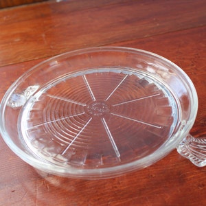 Vintage Fire-King Clear Glass Hot Plate Trivet Hotplate with Handles Fire King Fireking image 3