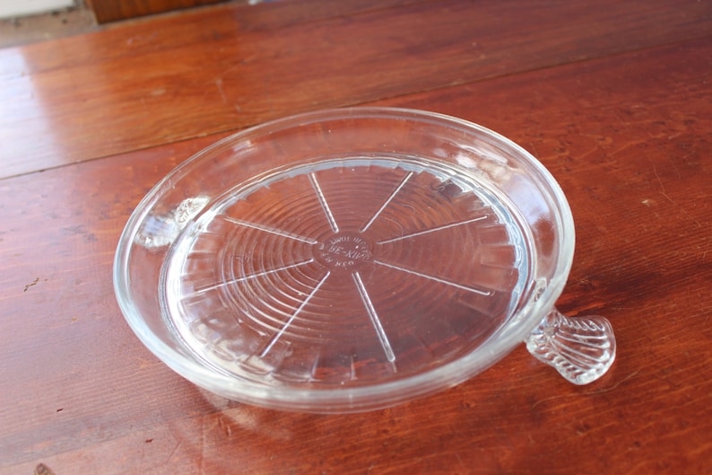 Vintage Fire-King Clear Glass Hot Plate Trivet Hotplate with Handles Fire King Fireking image 3