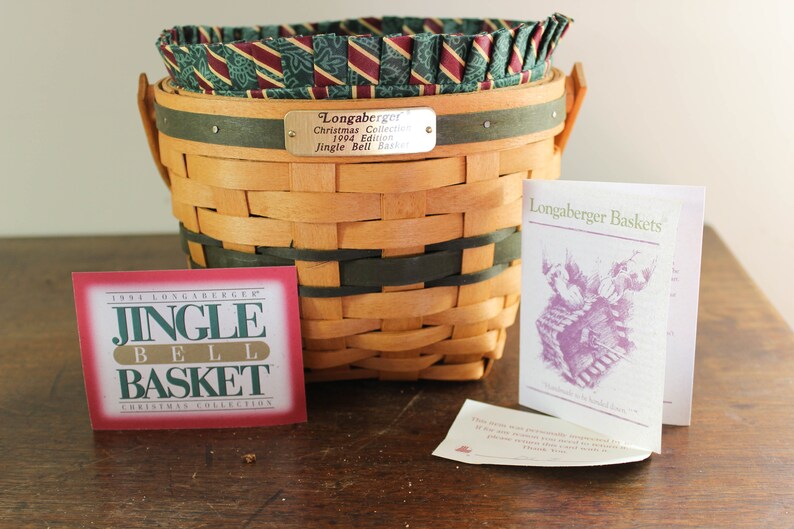 Longaberger Jingle Bell Basket, Christmas Collection 1994 Edition