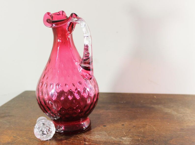 RARE Decanter Pink Fenton Dot With Lid Fenton Art Glass Etsy