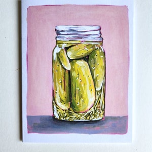 Greeting card of a jar of pickles image 2
