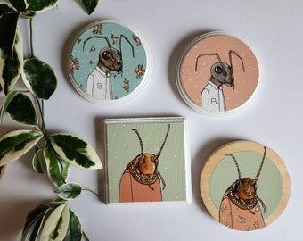 Small paintings of animals in clothing