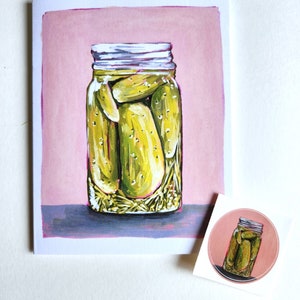 Greeting card of a jar of pickles image 3