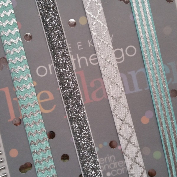 NEW Seafoam/Silver Planner Band SET for Erin Condren