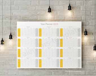 annual wall planner etsy