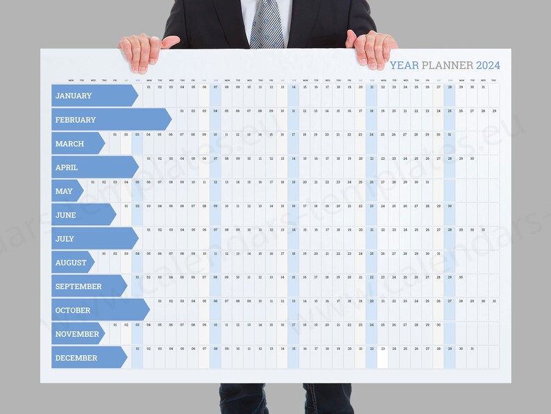 2024 Year Wall Planner. Printable Horizontal Wall Planner Etsy Australia
