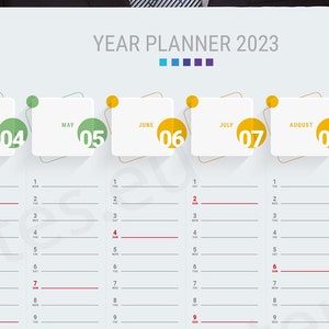 2023 Year Wall Planner. Modern Landscape Year Wall Planner Template Calendar KP-W37 image 3