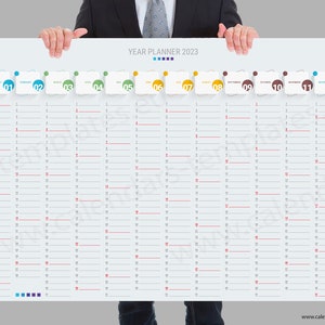 2023 Year Wall Planner. Modern Landscape Year Wall Planner Template Calendar KP-W37 image 1