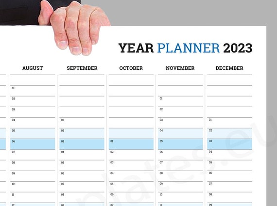 2023 Afdrukbare Wall Planner Kalender. Horizontale grote muur - Etsy