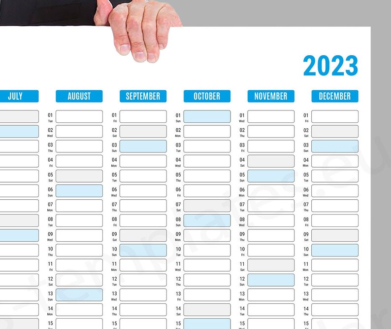 2023 Wall Planner Printable Yearly Wall Planner Calendar Etsy UK
