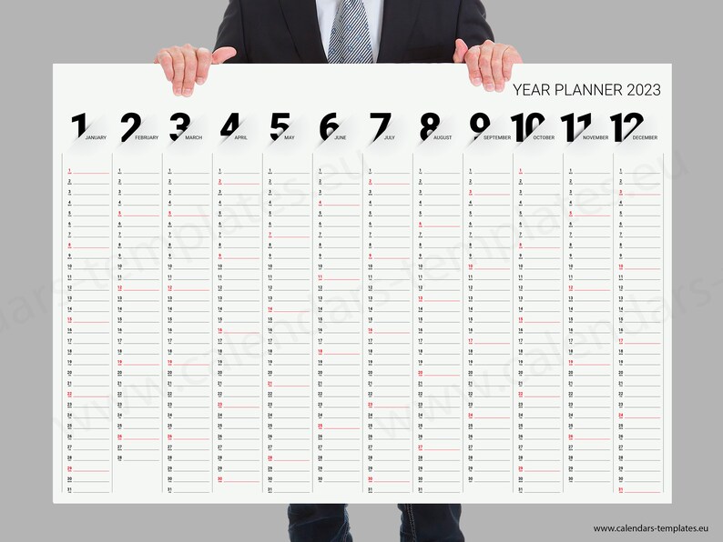 Buy 2023 Year Wall Planner Agenda Calendar Template KP-W40 Online in