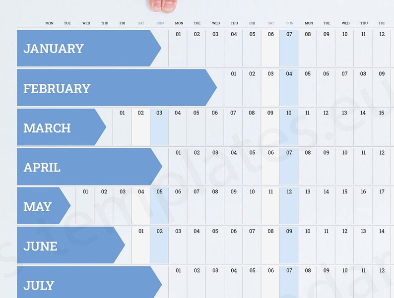 2024 Year Wall Planner. Printable Horizontal Wall Planner Etsy Australia