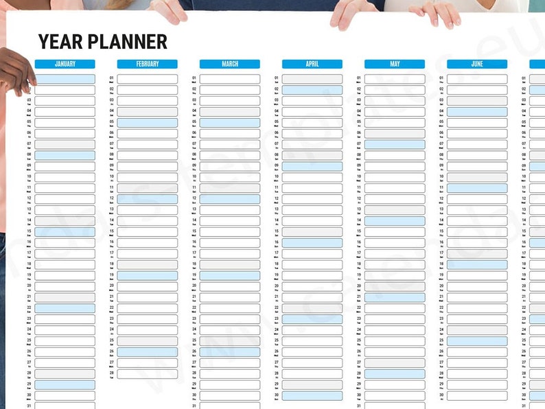 2023 Large Yearly Wall Horizontal Planner KP-W15-Long image 3