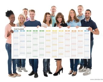 2022 Large Yearly Wall Horizontal Planner Kp-w5-long Color - Etsy
