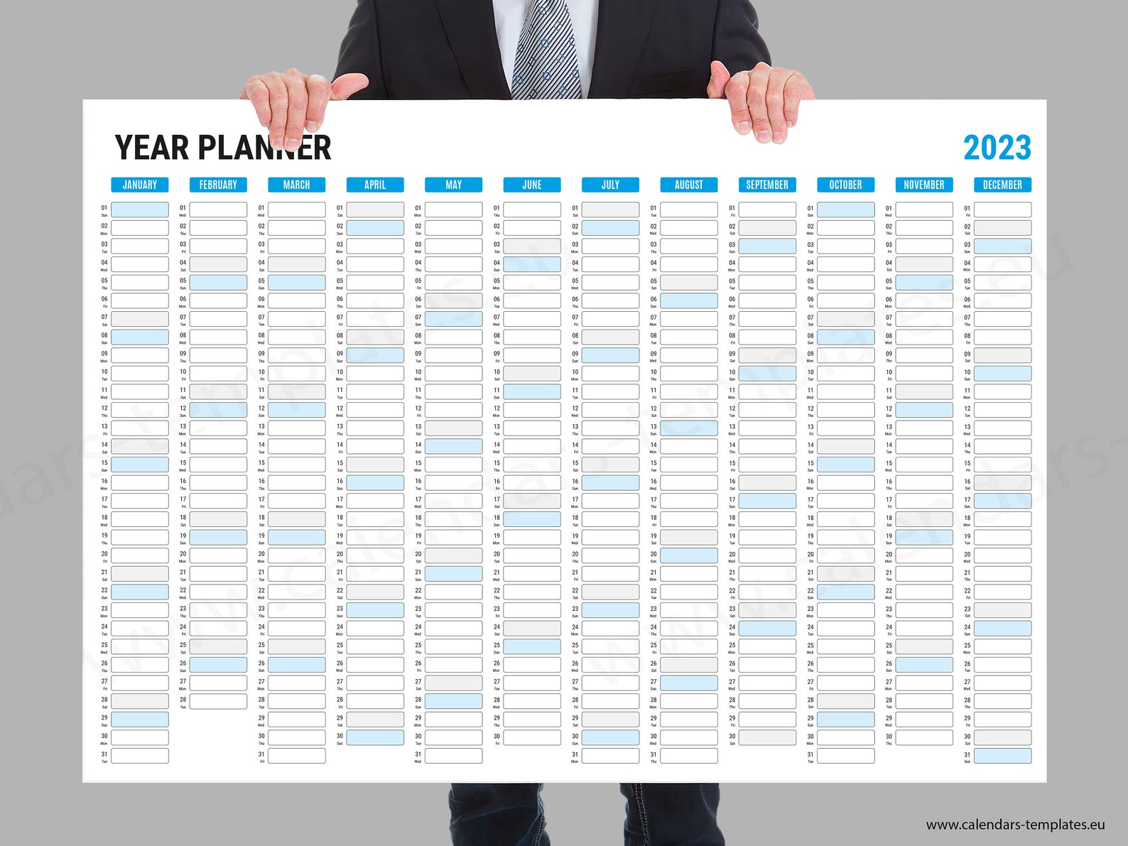 2023 Wall Planner. Printable Yearly Wall Planner Calendar Agenda for ...