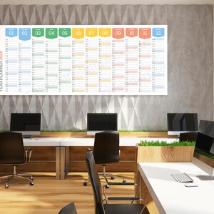 2024 Large Yearly Wall Horizontal Planner KP-W12-Long color image 2