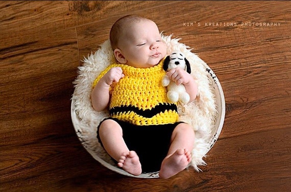Charlie Brown/ Crochet Halloween Costume/ Baby Shower Gift/ - Etsy