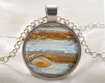 Jupiter-Halskette - Anhänger - Jupiter-Space-Schmuck - Solar System auf unserem Planeten - Astronomie-Geschenke für Frauen