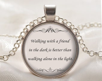 Friend Necklace - Friend Jewelry - Silver Quote Necklace Gift for Women and Girls